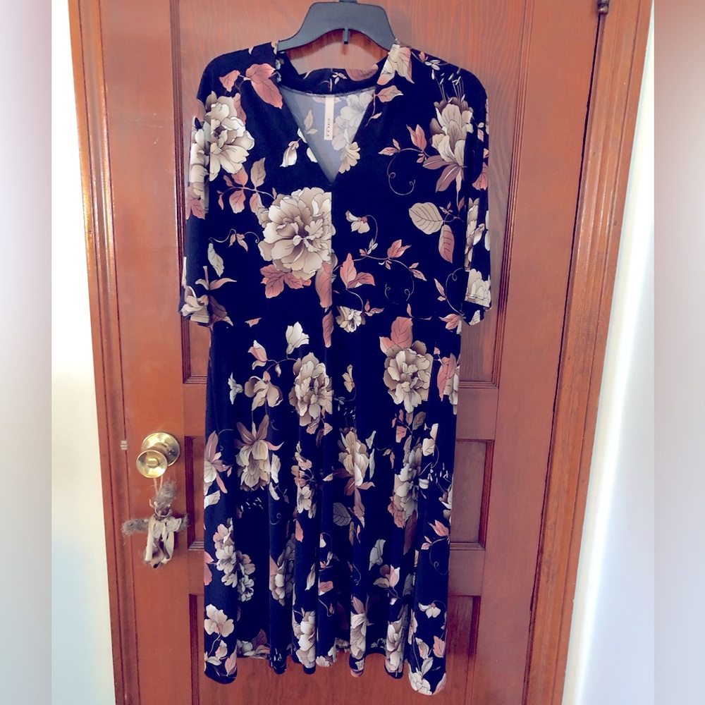 Navy floral dress